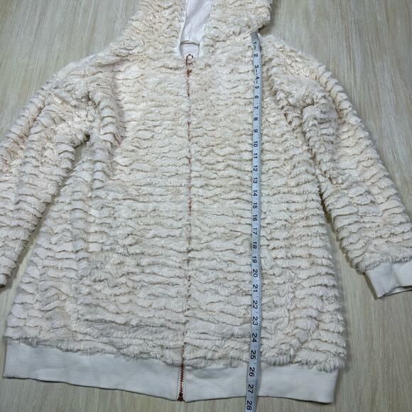 Soft Surroundings Ivory Novella Teddy Fuzzy Soft Zip Tunic Sweater Jacket XS - Picture 13 of 16
